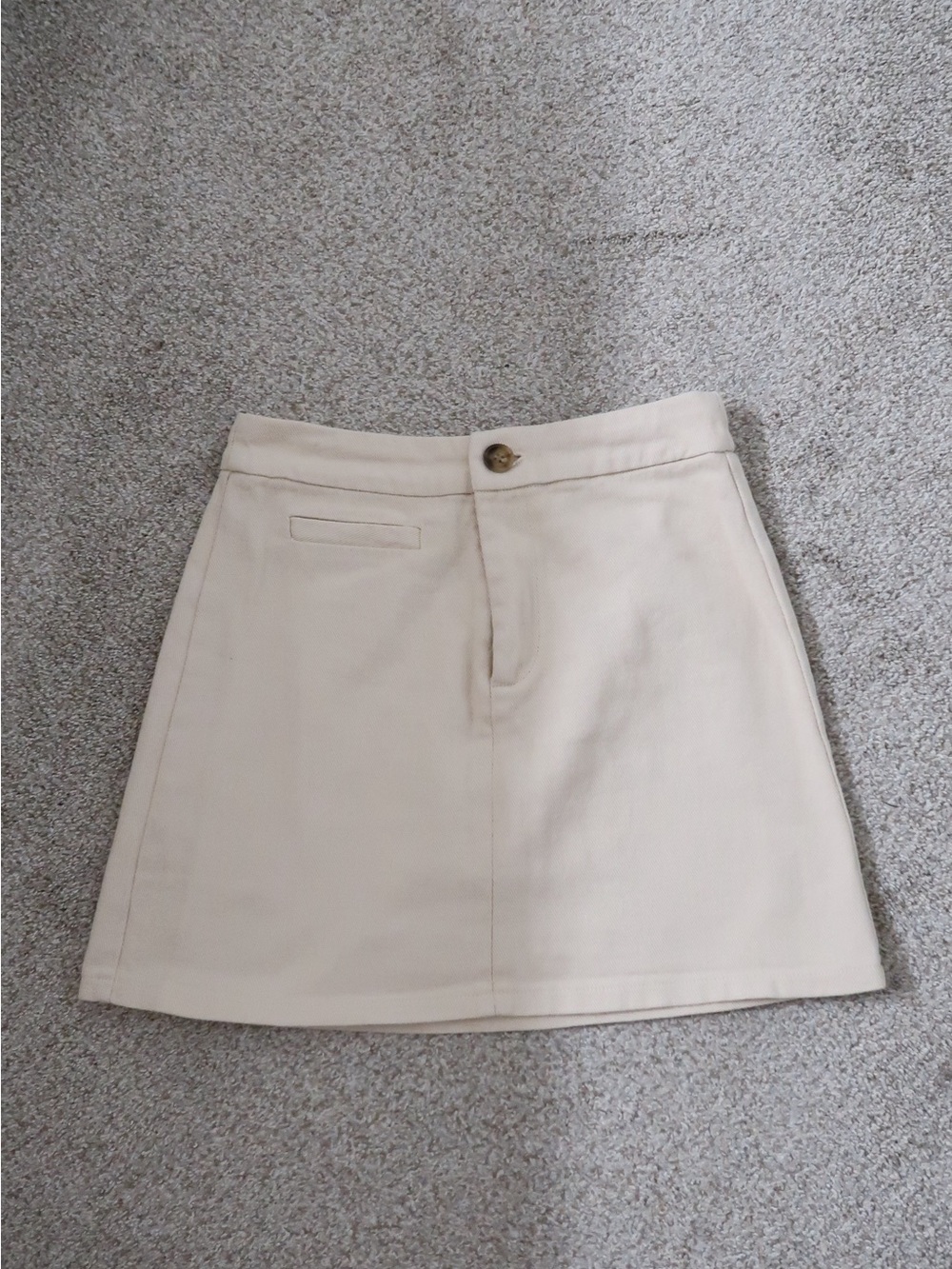 DAZY Cotton Classic Cream Mini Skirt